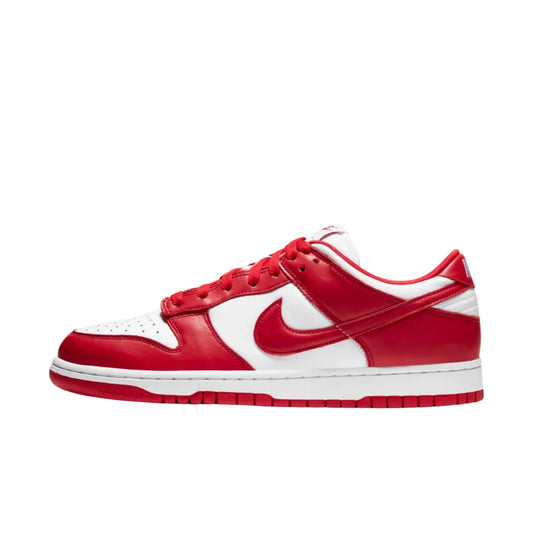 Dunk Low White and University Red